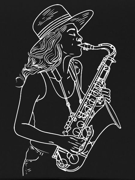 Saxophonist Drawing