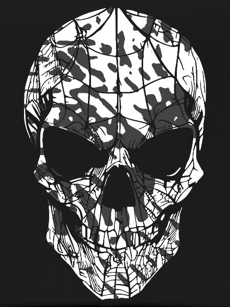 Skull Camouflage Pattern Black White