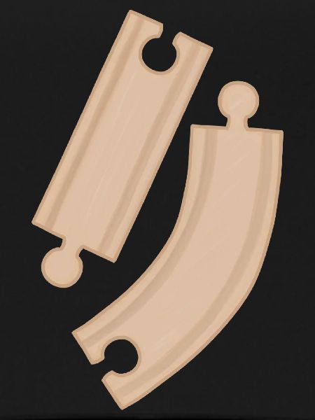 Wooden Curves Puzzle Pattern Rails