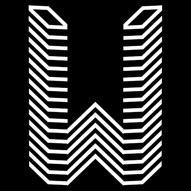 Einzigartiger Buchstabe W Logo Design "Weiß"