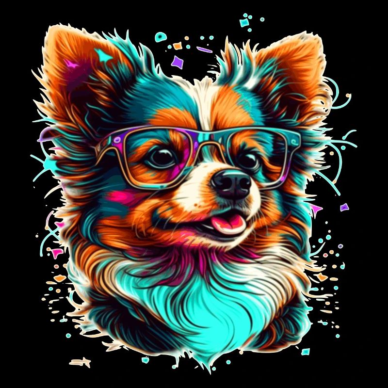 Chihuahua mit Brille als Sommer Vector Design
