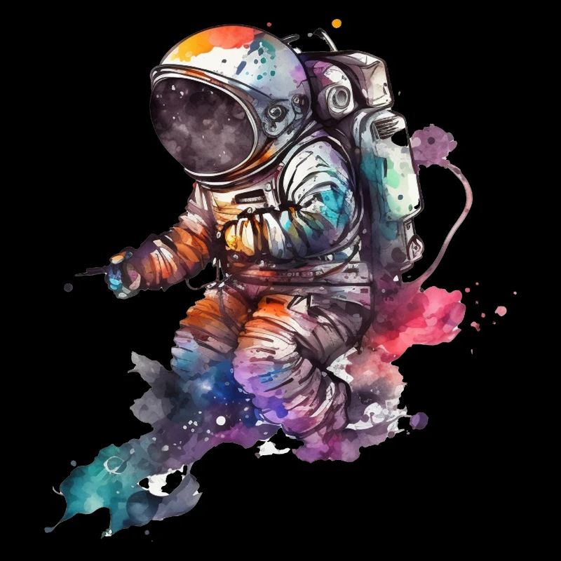 Astronaute Aquarelle Lune