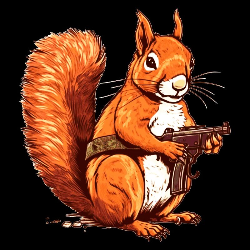 Einzigartiges und schwer bewaffnetes Eichhörnchen