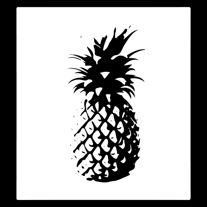 Ananas schwarz weiß