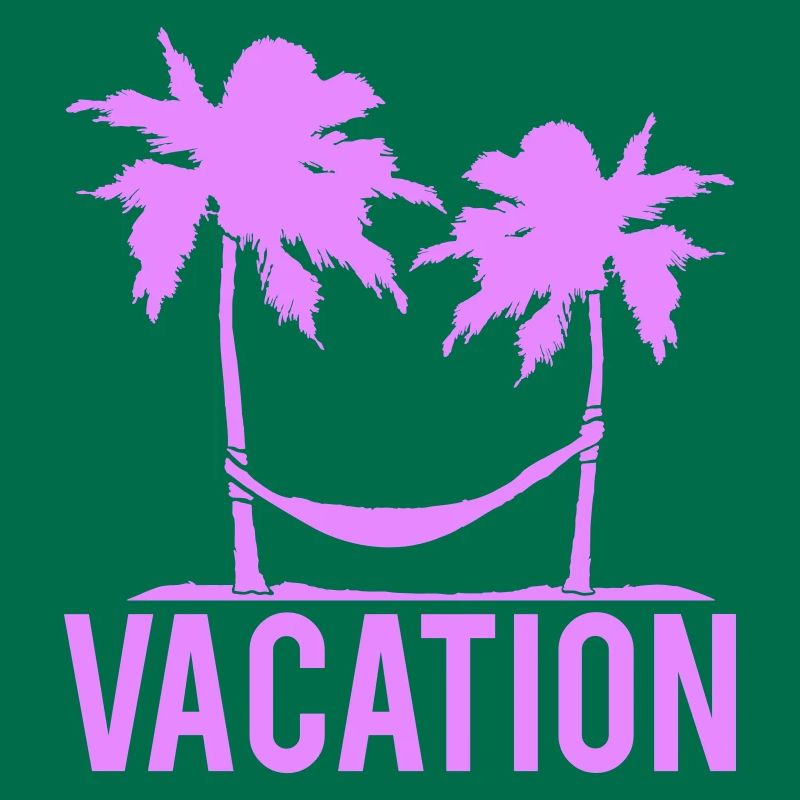 Vacation Text Hammock Sleeping Under 2 Palm Trees