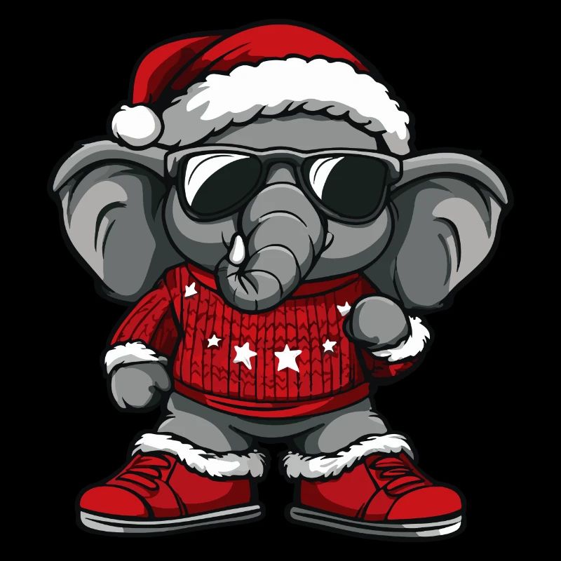 Éléphant Noël Cool Noël