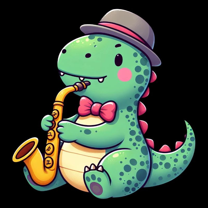 T-Rex Dino Saxophonist Jazz