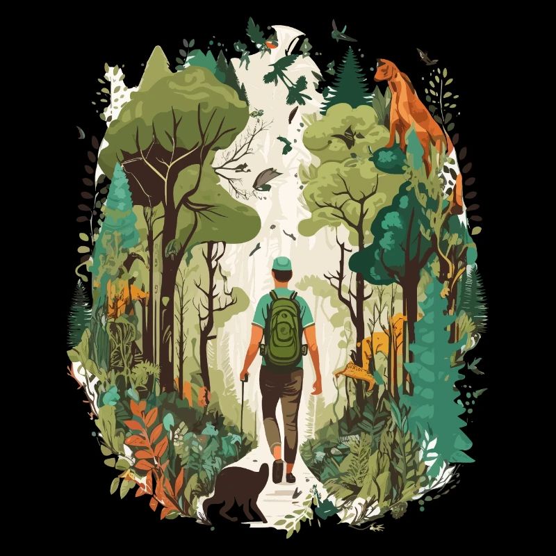 Natures Adventure: Hiking through a Dense Forest