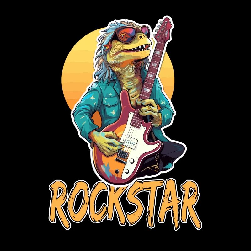 Reptil-Musiker mit E-Gitarre