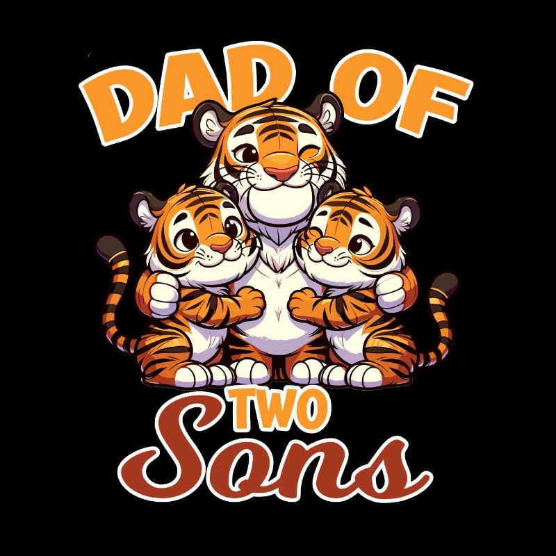 Starker Tiger mit Tiger Kind für einen Papa