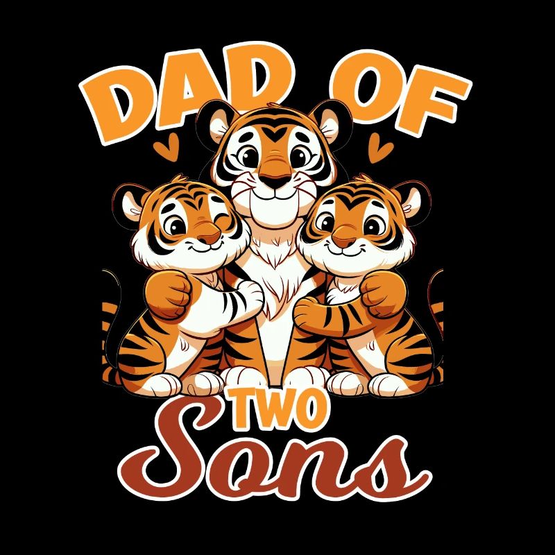 Starker Tiger mit Tiger Kind für einen Papa