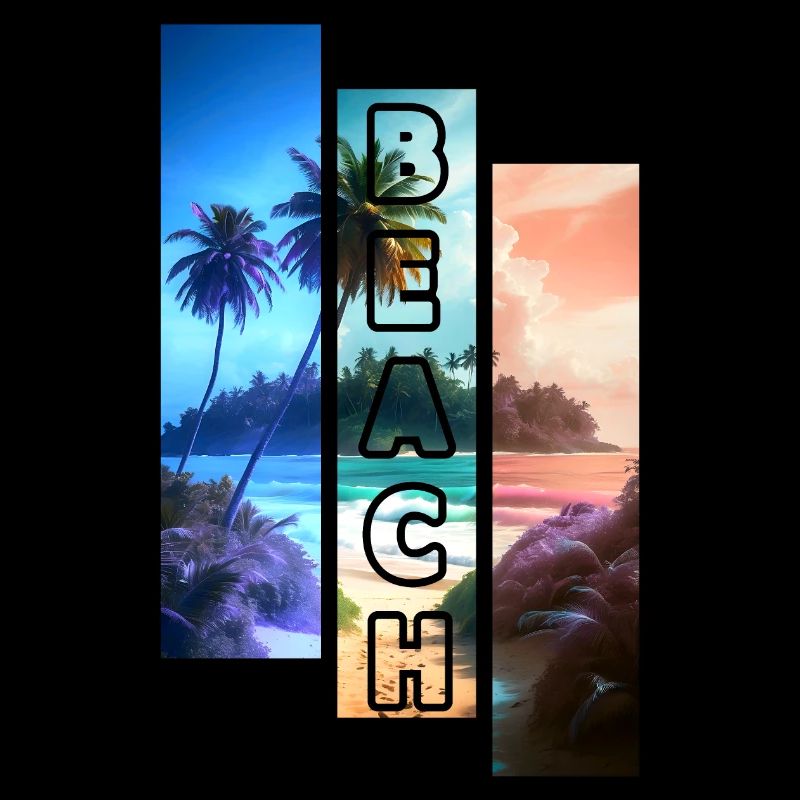 Motif de plage 3 couleurs avec lettrage de plage