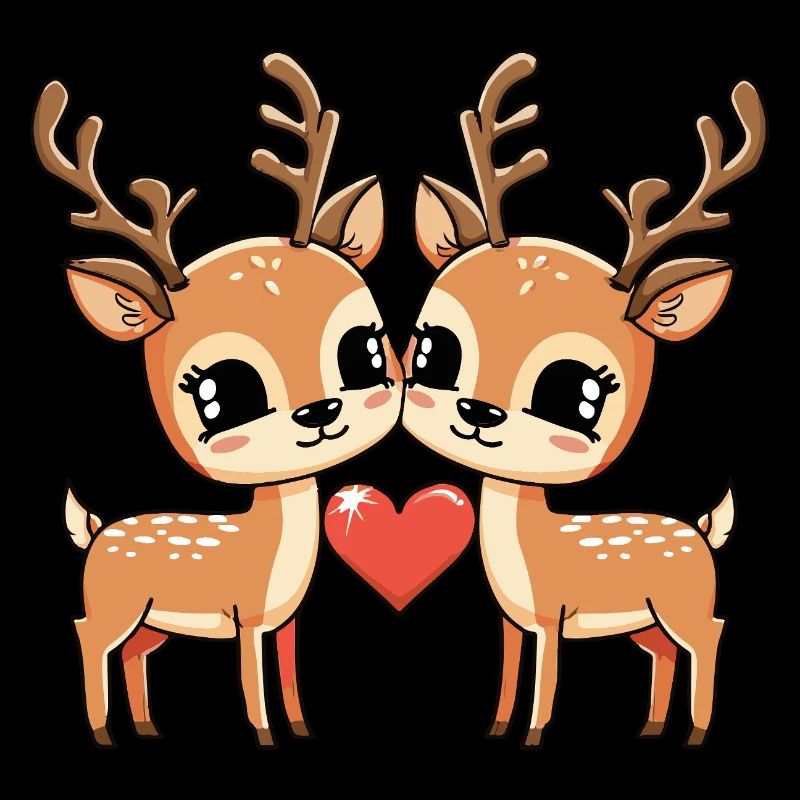 Couple de cerfs Saint-Valentin