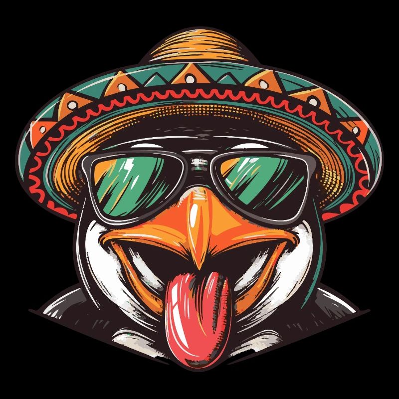 Penguin Comic Funny Sombrero