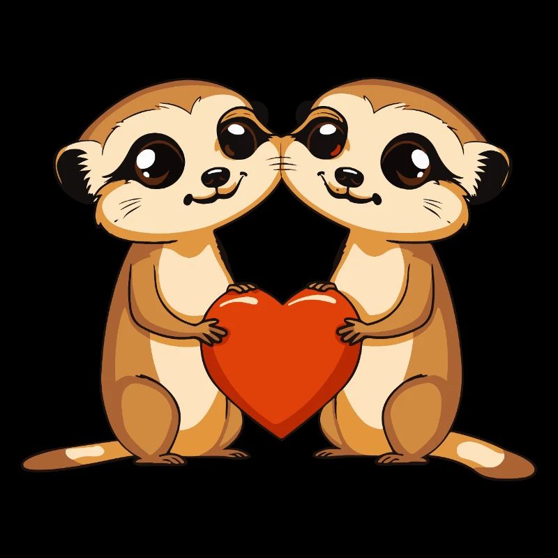 Suricate Couple Saint-Valentin