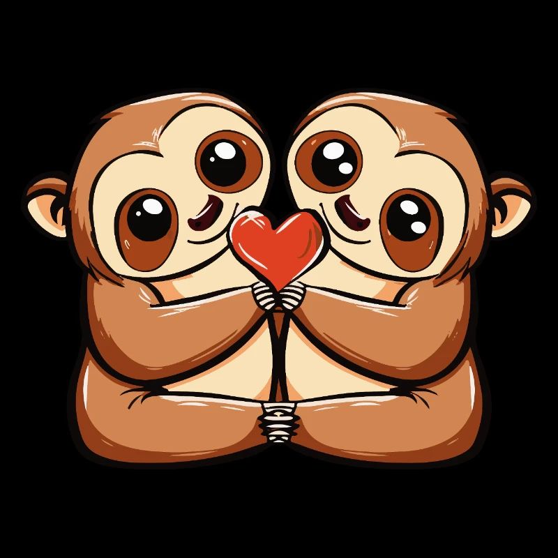 Faultier Paar Valentinstag