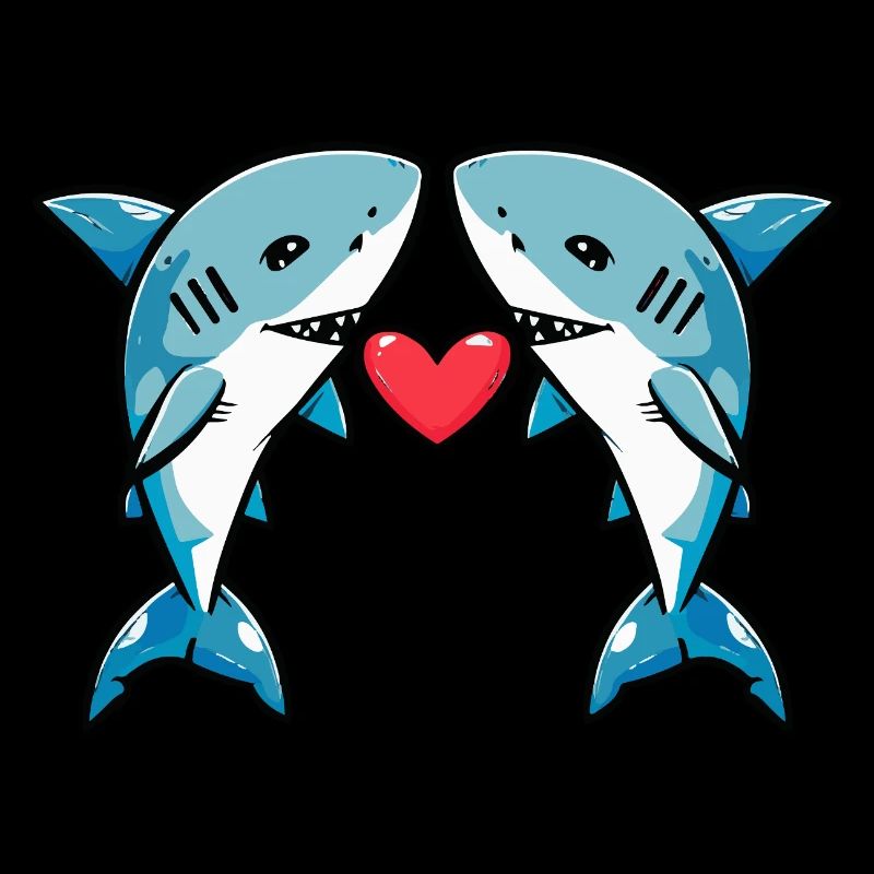 Couple de requins Saint-Valentin