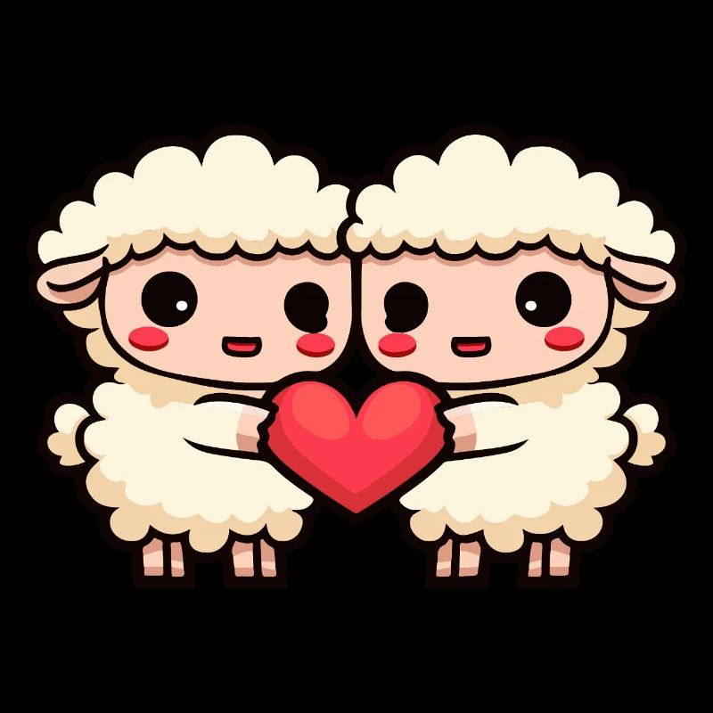 Schaf Paar Valentinstag