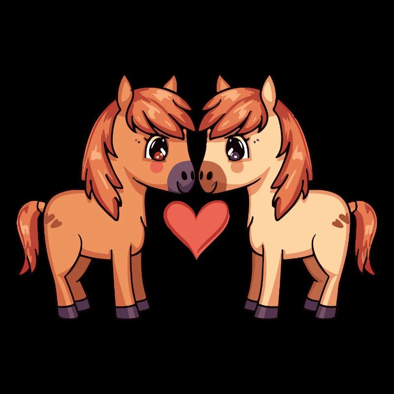 Couple de chevaux Saint-Valentin