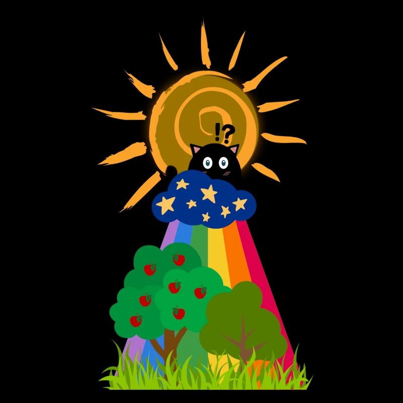 Le chat surpris dans les nuages