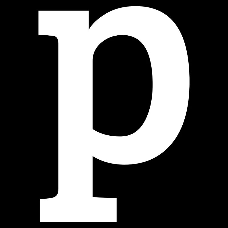 Letter p "p" white