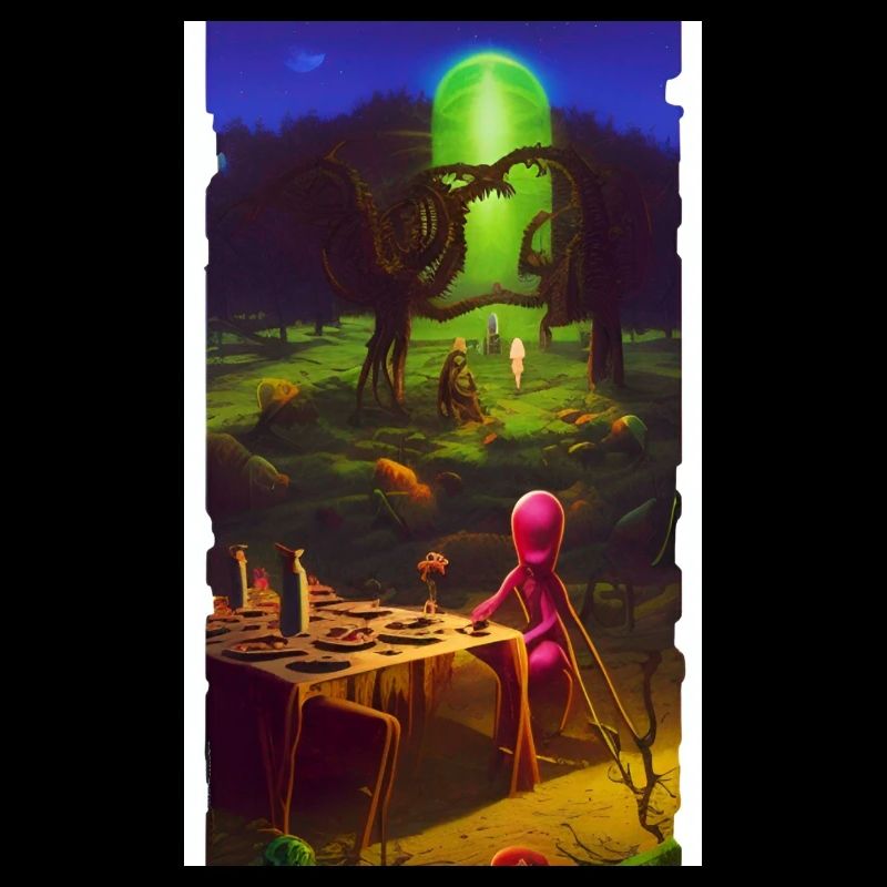 Creepy Horror Comic Alien on a strange planet