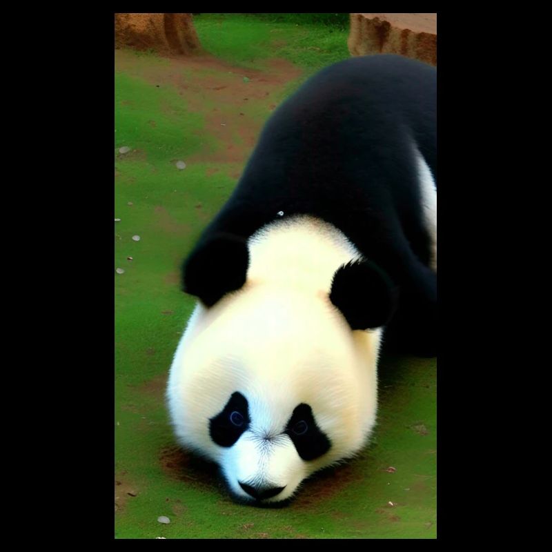 Panda cool portrait drawing close-up cool