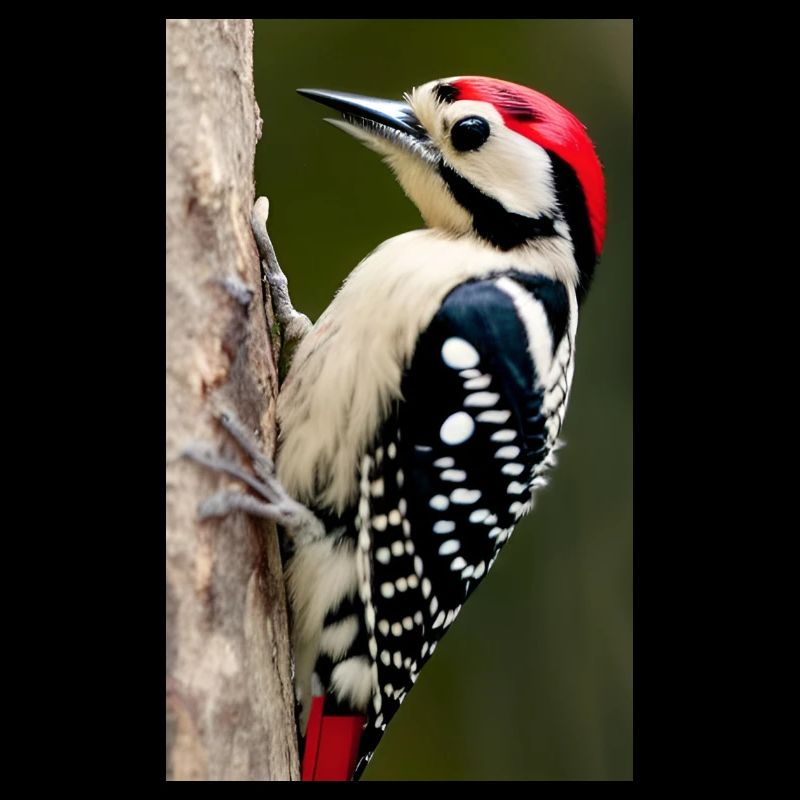 Pileated woodpecker red headed cool comic drawing