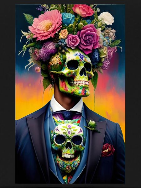 ARTWORK Flower Skull