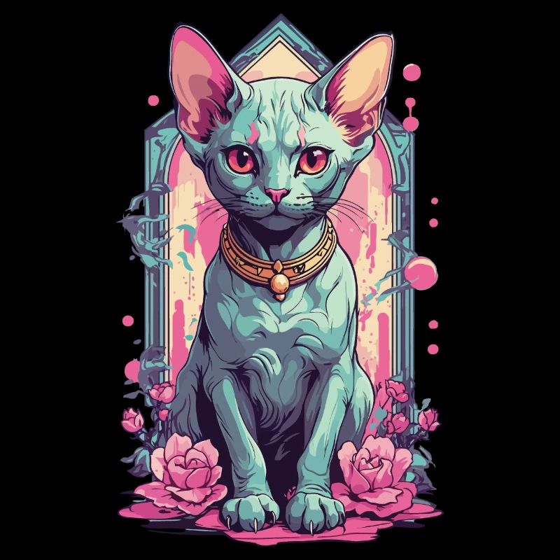 Sphynx Cat Pastel Goth Cat Lover Design