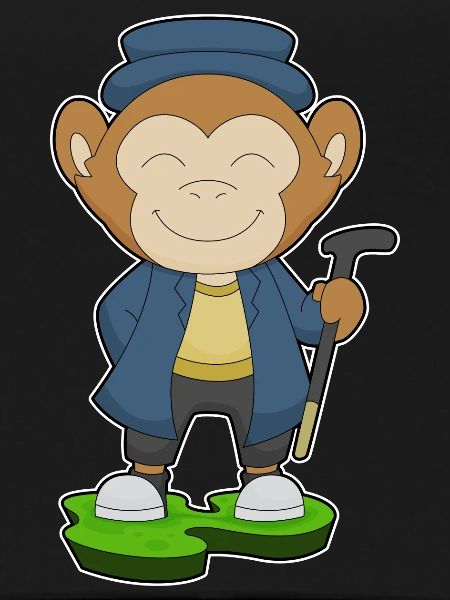 Monkey Pensioner Walking Stick
