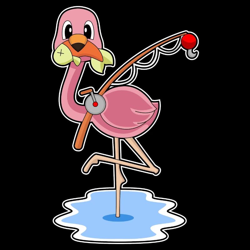 Flamant rose Pêcheur Pêche