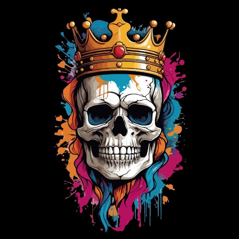 Skull with Crown Graffiti