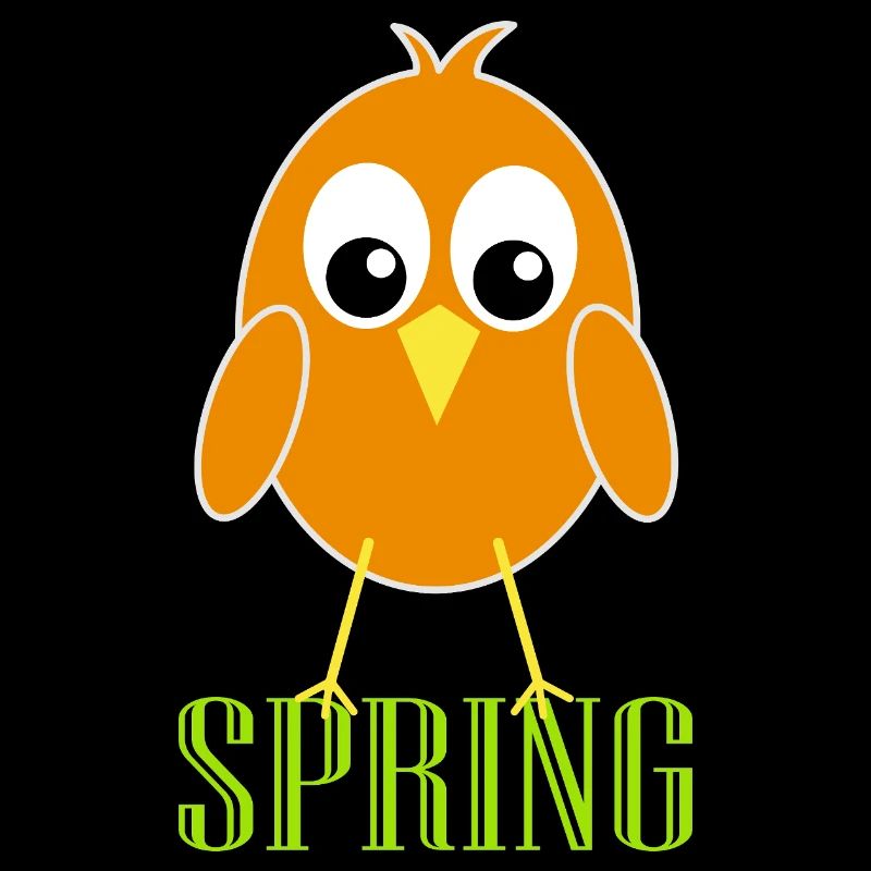 Playful spring bird with big eyes