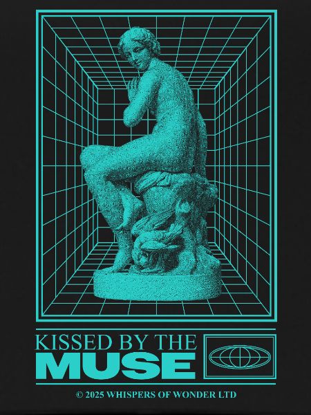 Neon-Statue im Cyberraum