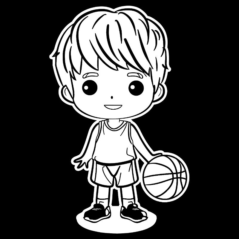 Petit garçon de basket-ball