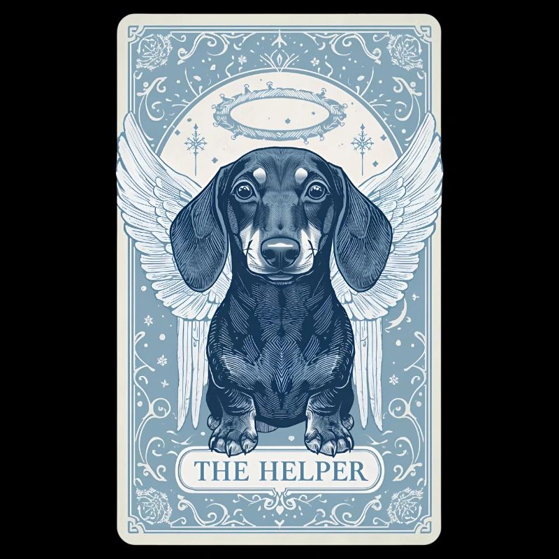 Carte de tarot de Noël – Teckel Ange « L'Aide »