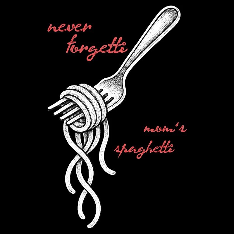 Never Forgetti Spaghetti Gabel Zeichnung