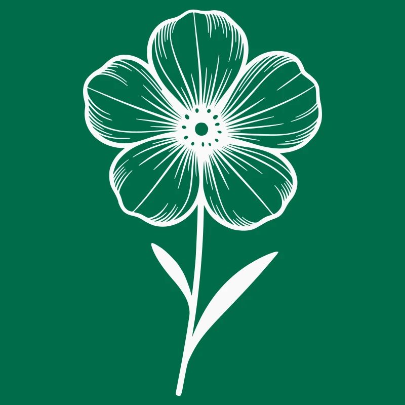 Fleur blanche graphique - variable de couleur