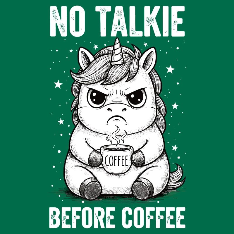 Pas de conversation devant une licorne amoureuse du café
