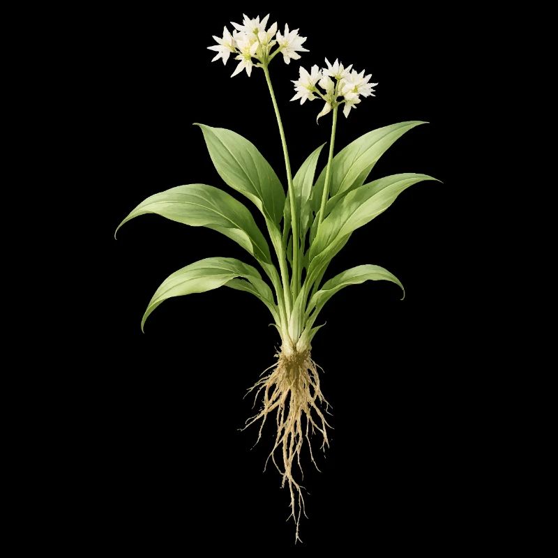 Wild Garlic Plant Botanical Design
