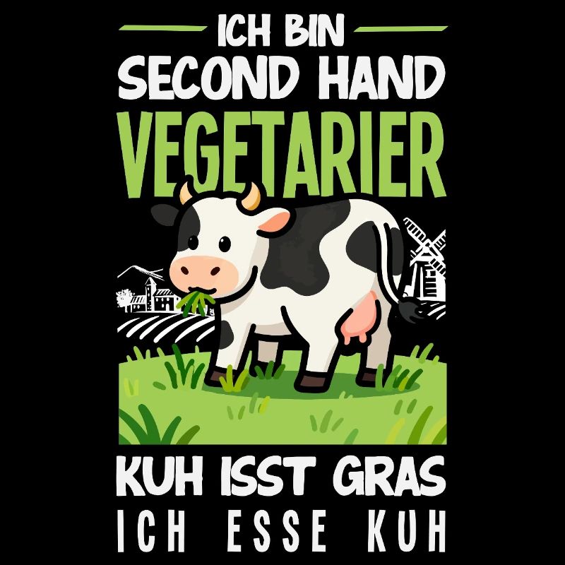Second Hand Vegetarier Kuh Isst Gras Fleisch
