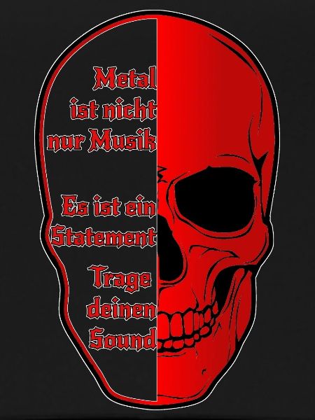 Halbskull Metal-Statement Rot Schwarz