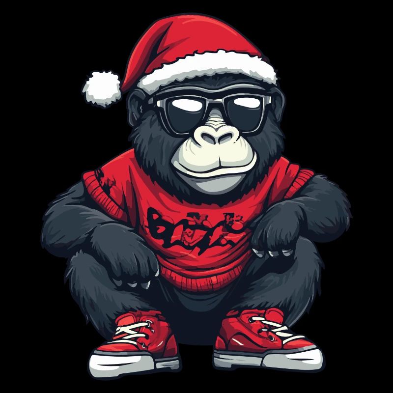Gorilla Weihnachten Comic Cool