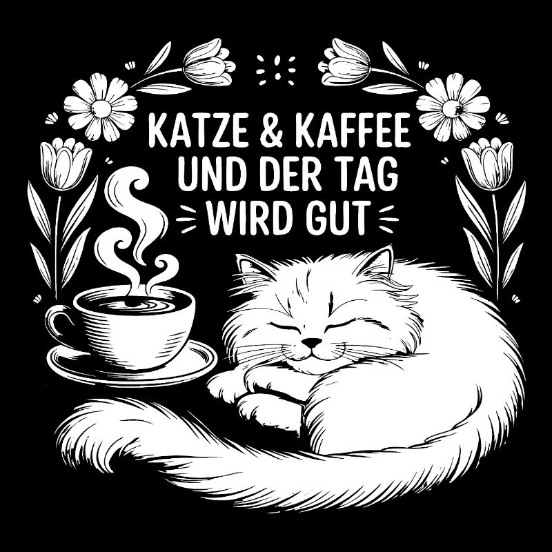Katze und Kaffee ist alles was ich brauche
