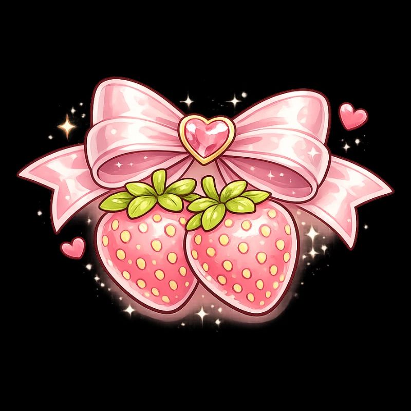 Tender strawberries with pink bow