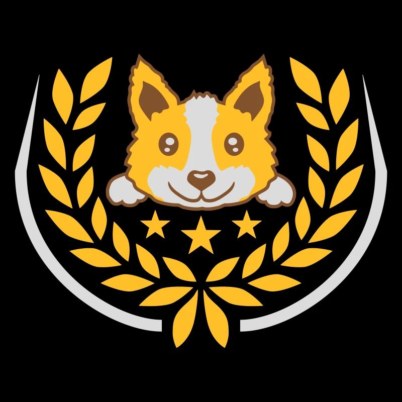 Laurel wreath cute dog design