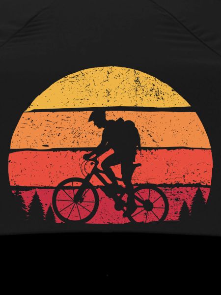 Zwillingsradfahrer Sonnenuntergangs-Silhouette