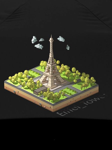 Geometrischer Low-Poly-Eiffelturm