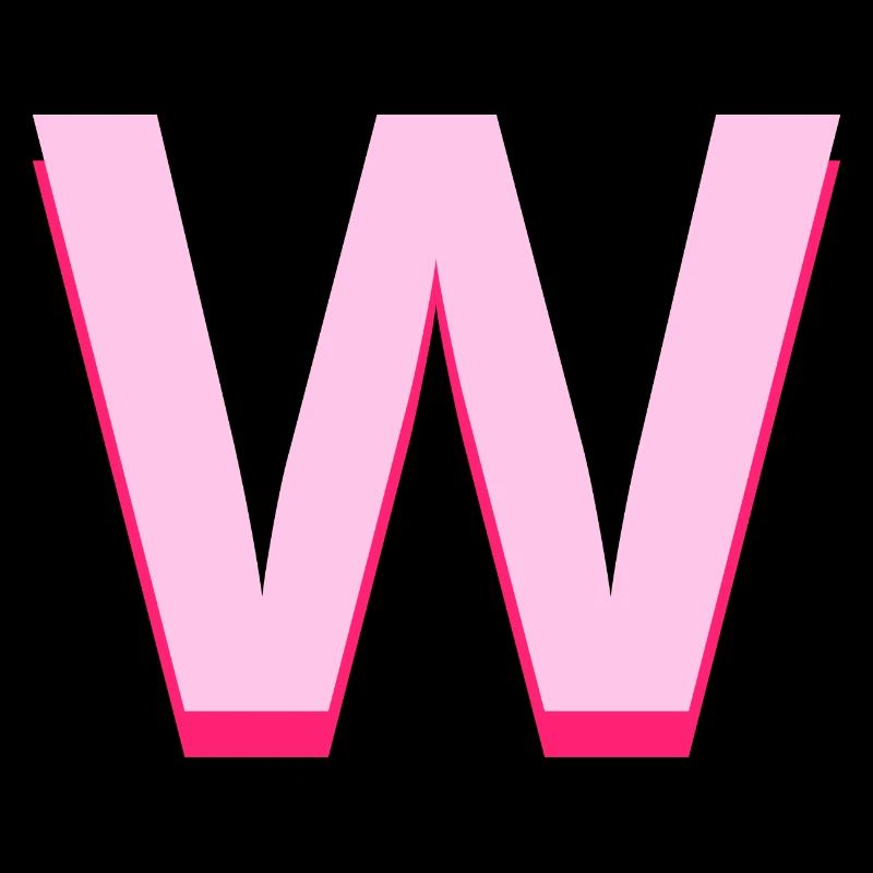Pop und moderner rosa Buchstabe w